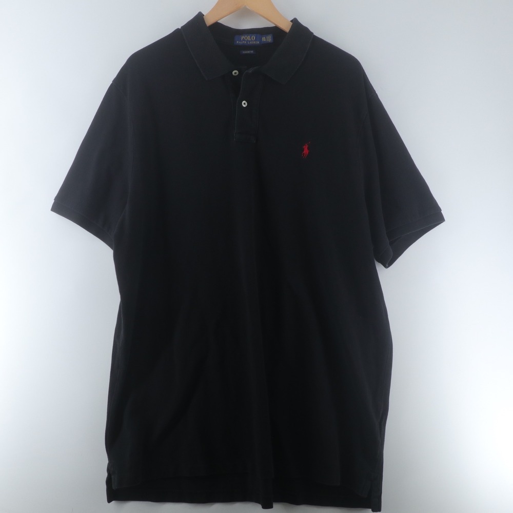 Polo Ralph Lauren Shirt Mens XXL Classic Fit Black Red Pony Polo Good